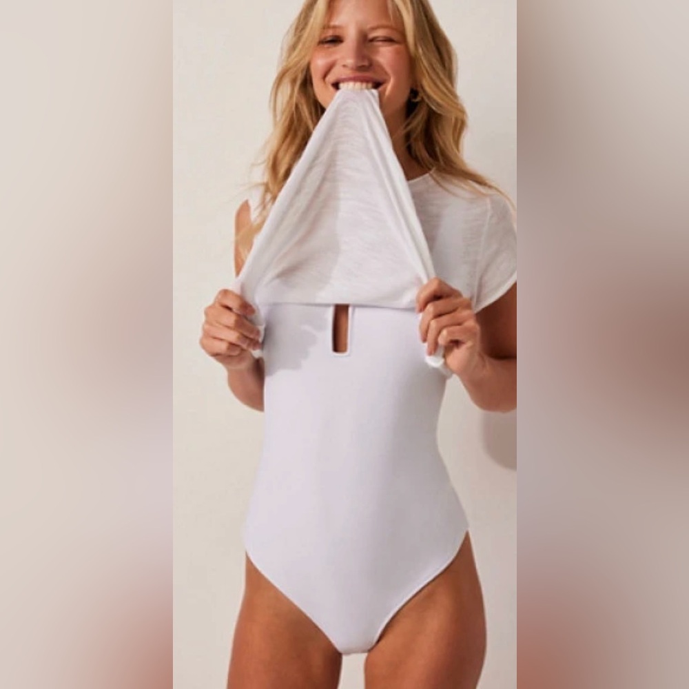 Free People Intimately Romance In Rome Bodysuit white size small